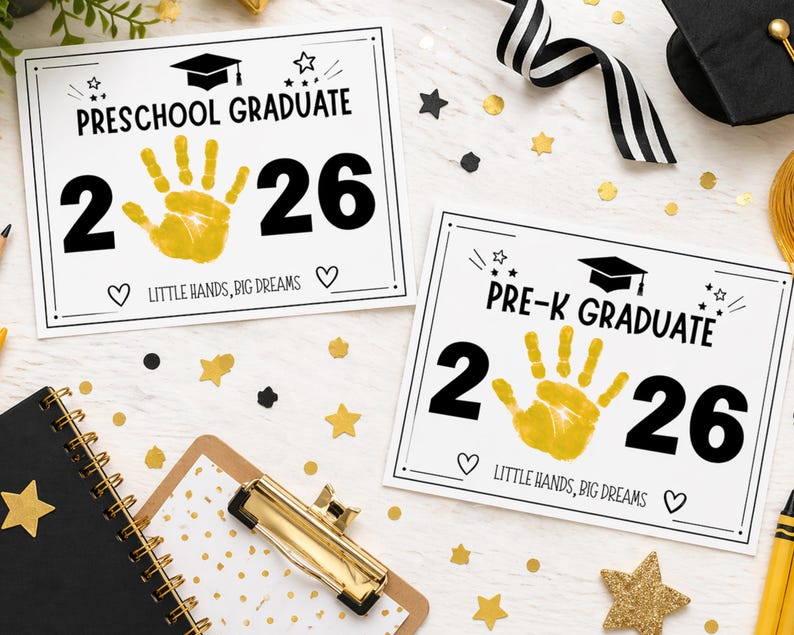 Preschool Graduation Handprint Art, Last Day of School Kids Activity ...