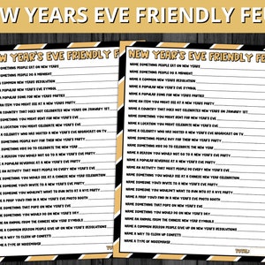 New Year&#39;s Eve Friendly Feud Game, NYE Friendly Feud, New Years Trivia Game, New Years Party Game, NYE Activity