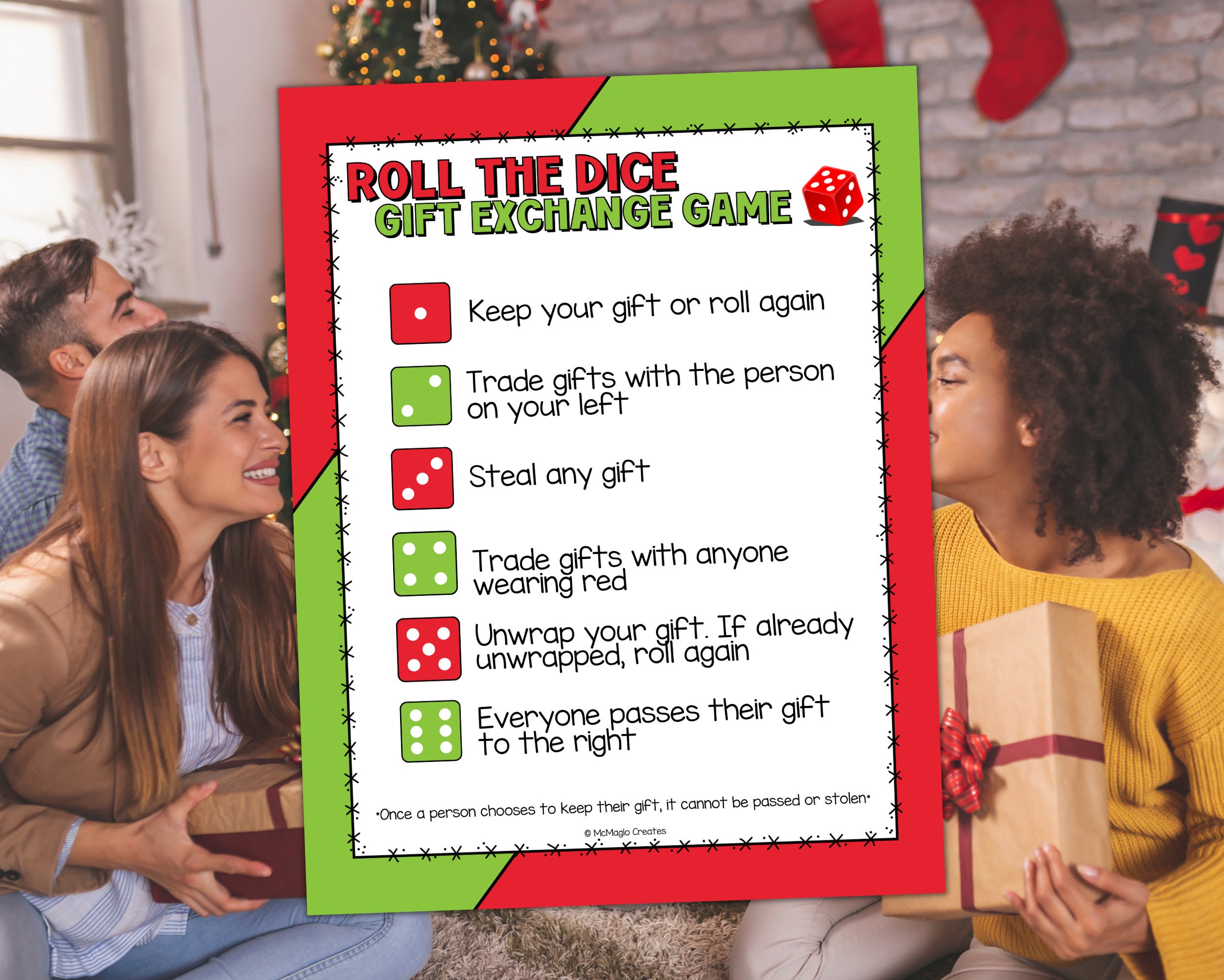 Christmas Roll the Dice Gift Exchange - Hilarious Yankee Swap Game! – Print  GoGo