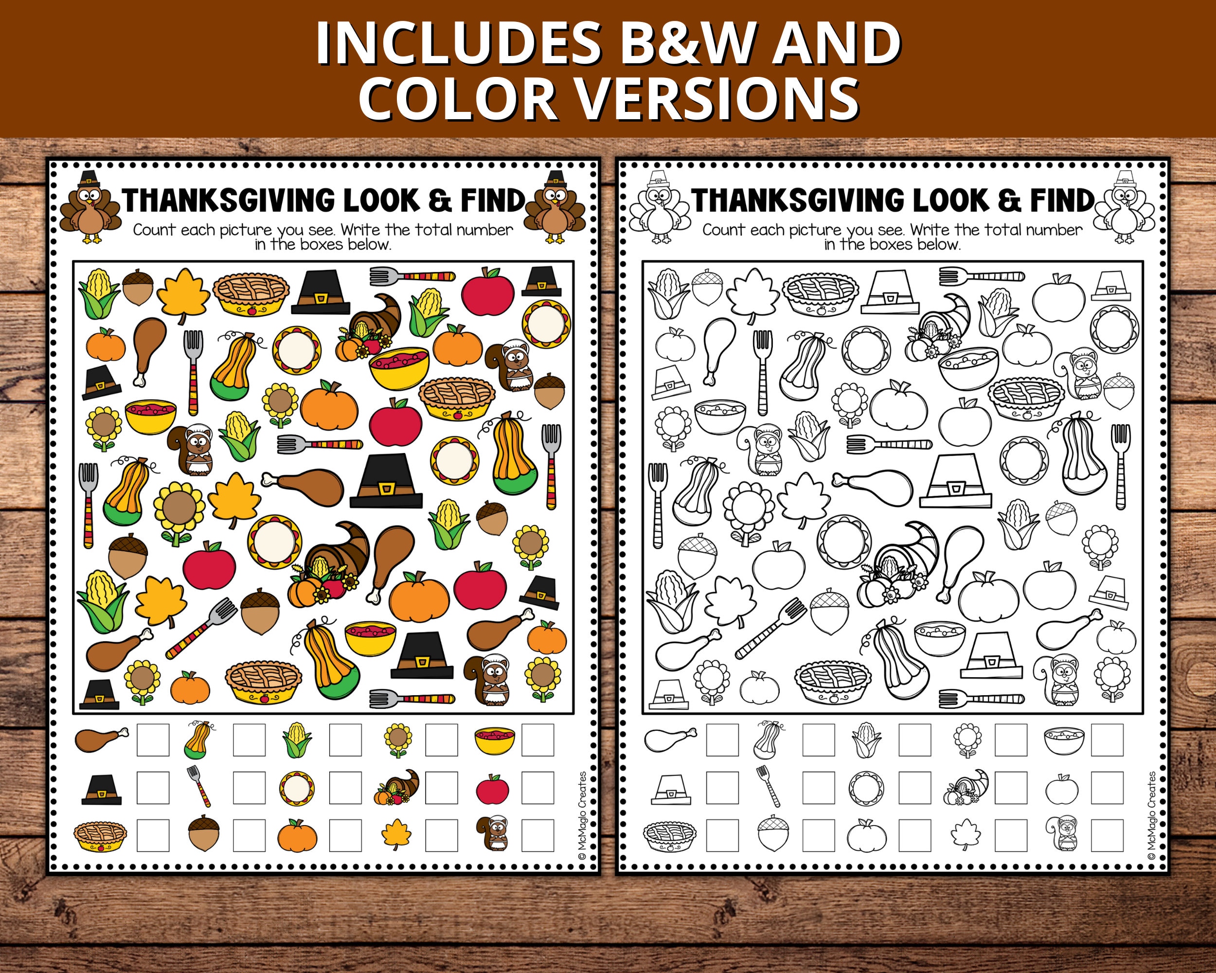 thanksgiving look and find activity, thanksgiving printable games