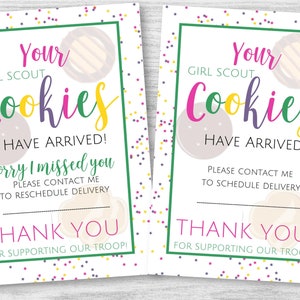 Printable Girl Scout Cookie Delivery Notice Cards