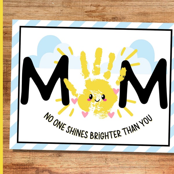 Mother's Day Handprint Art Keepsake, Printable Mother's Day Gift, DIY Kid Craft, Mother's Day Craft for Kids, Child Made Mother's Day Gift