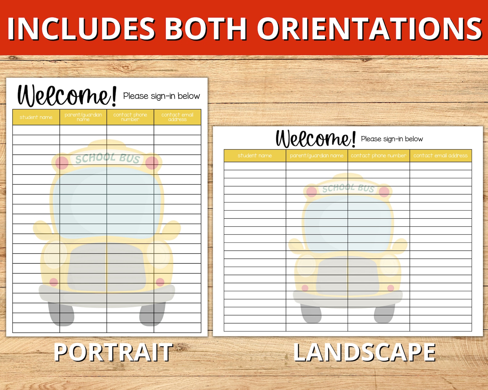 Back to School Open House Sign in Sheet, Classroom Sign in Sheet