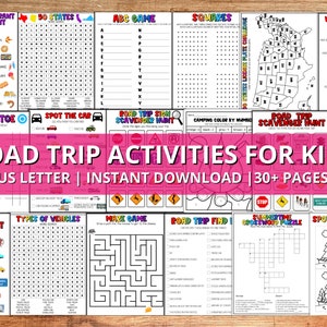 Road Trip Games,  Printable Travel Games for Kids, Road Trip Printables