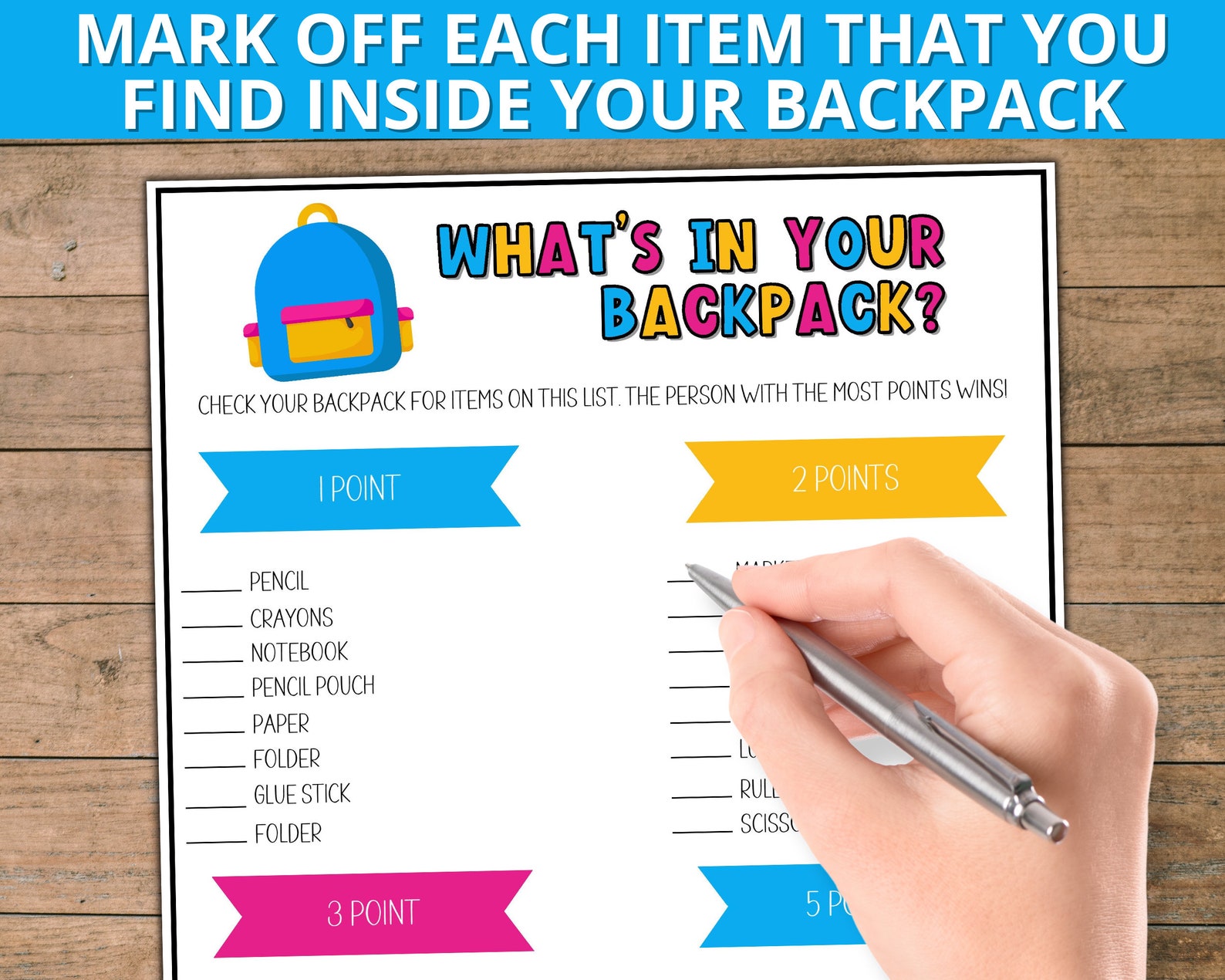 Back to School What's in Your Backpack Activity First Day Etsy