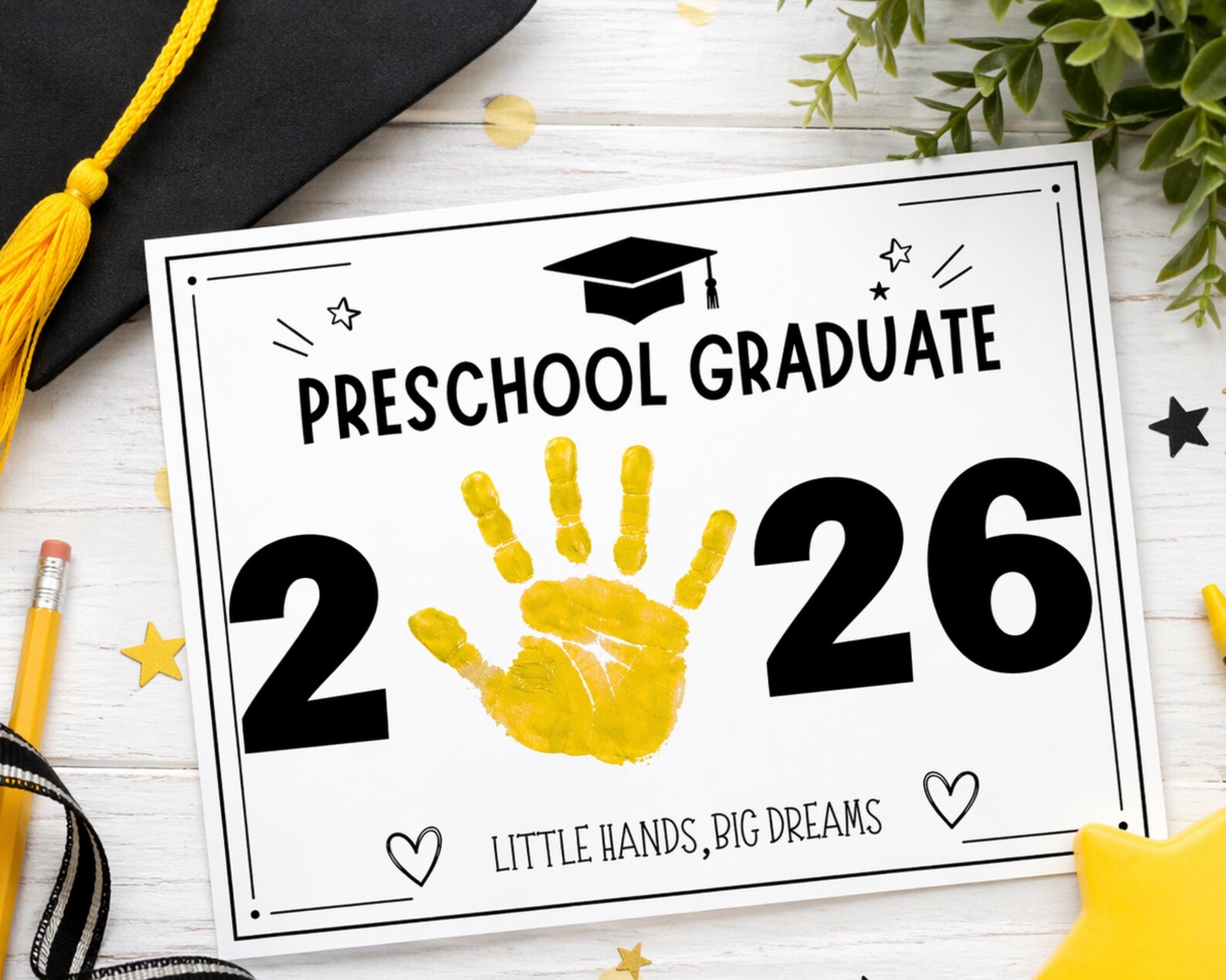Preschool Graduation Handprint Art, Last Day of School Kids Activity ...