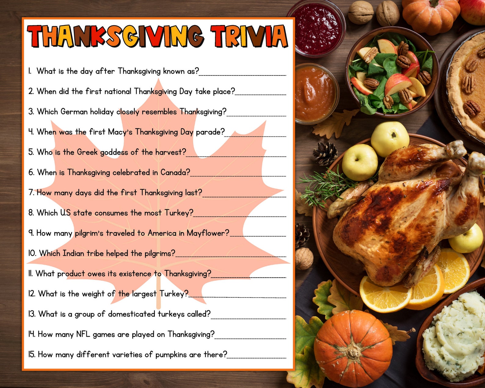Thanksgiving trivia games
