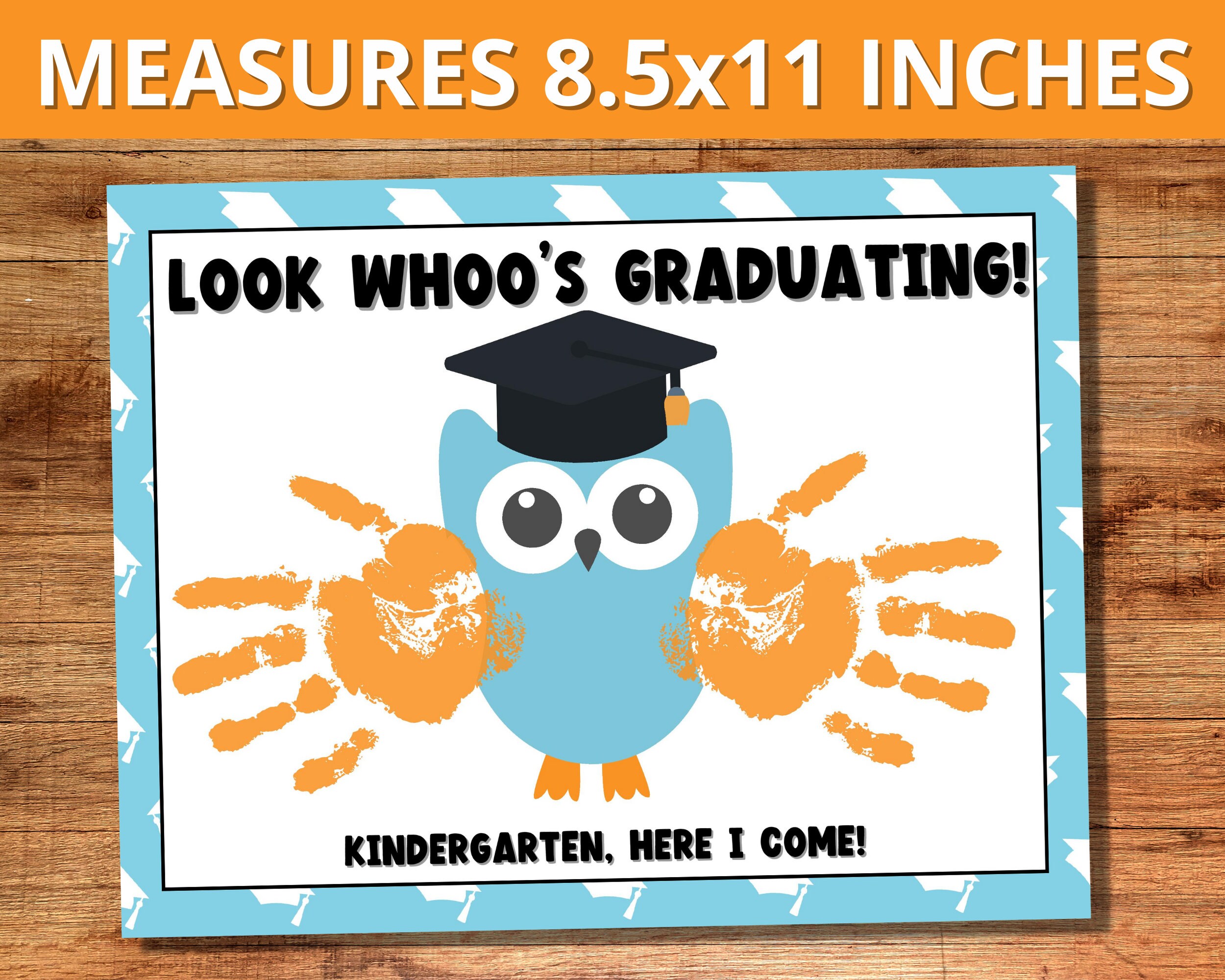 Preschool Graduation Keepsake Handprint Art Look Whoo's - Etsy