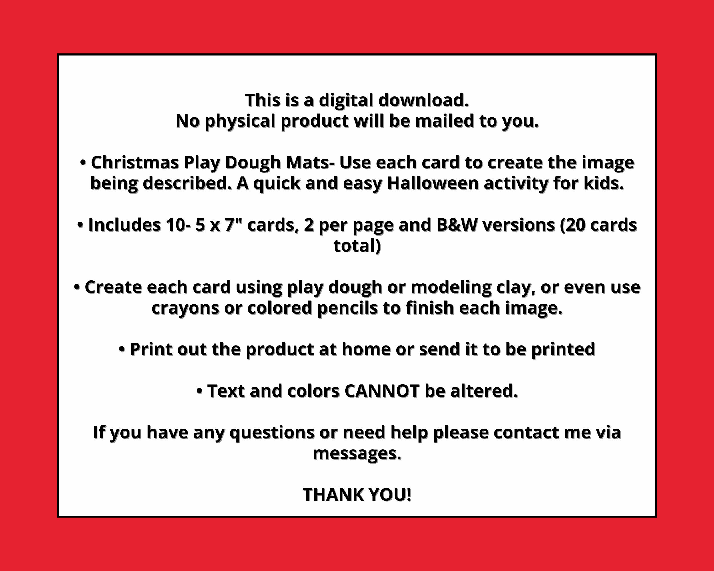 Christmas Play Dough Mats, Printable Play Dough Mats, Christmas ...
