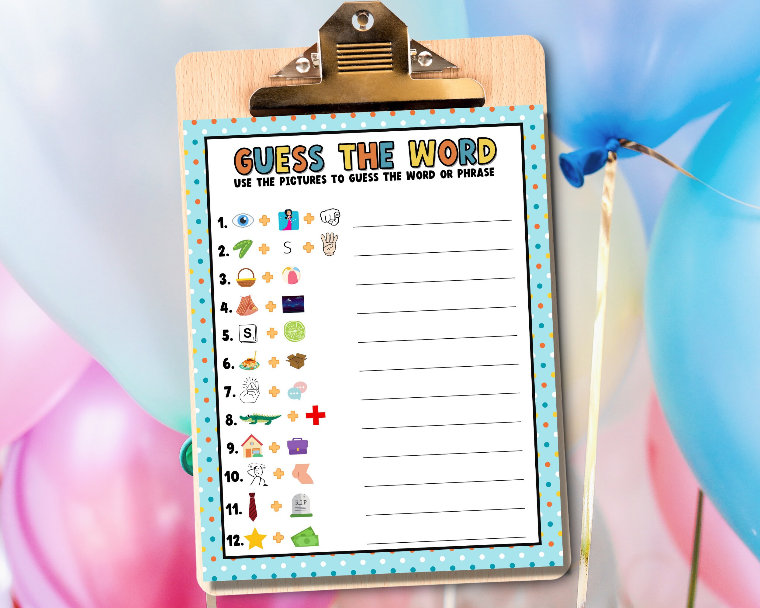Guess the Word Game Rebus Puzzles and Brain Teasers Rainy - Etsy Canada