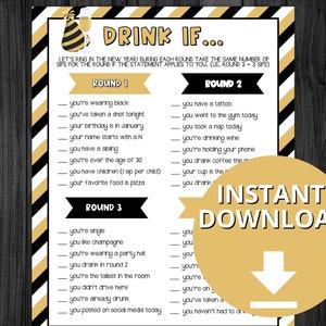 New Year's Eve Drink If Game, Adult New Year's Eve Drinking Game ...
