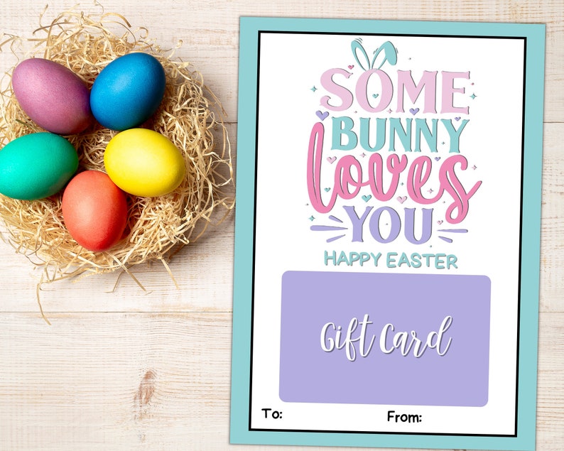 Easter Bunny Gift Card Holder Printable Easter Gift Basket Etsy