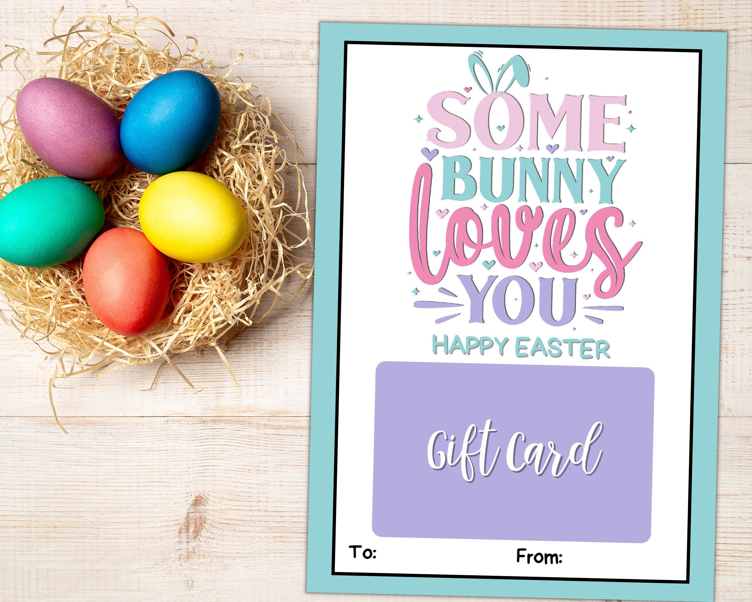 Easter Bunny Gift Card Holder Printable Easter Gift Basket Etsy