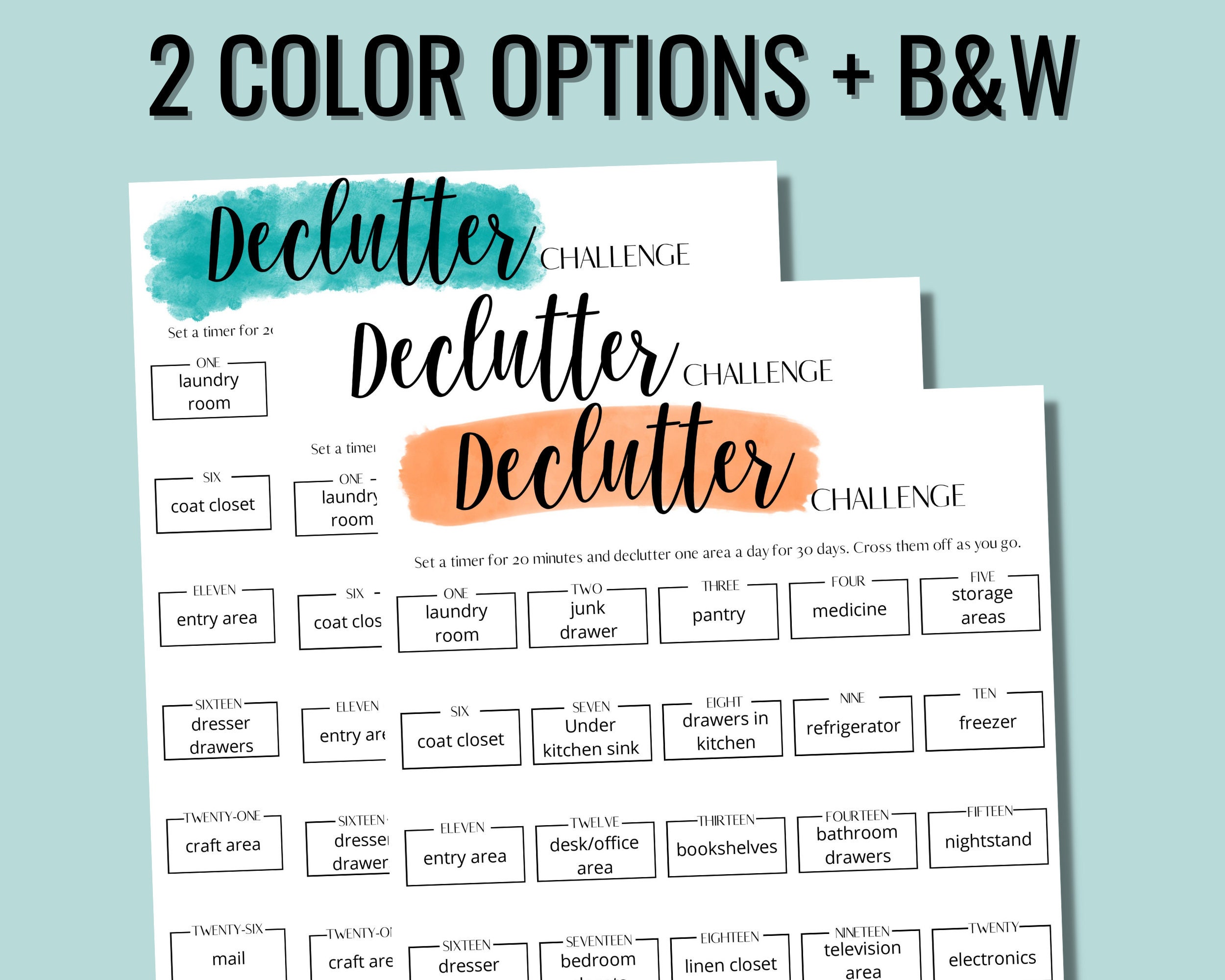 Declutter Challenge Printable Declutter Tracker Home Cleaning - Etsy