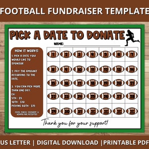 Kalendarz zbiórki funduszy na piłkę nożną, wybierz datę, aby przekazać darowiznę do druku, szablon zbiórki funduszy na piłkę nożną