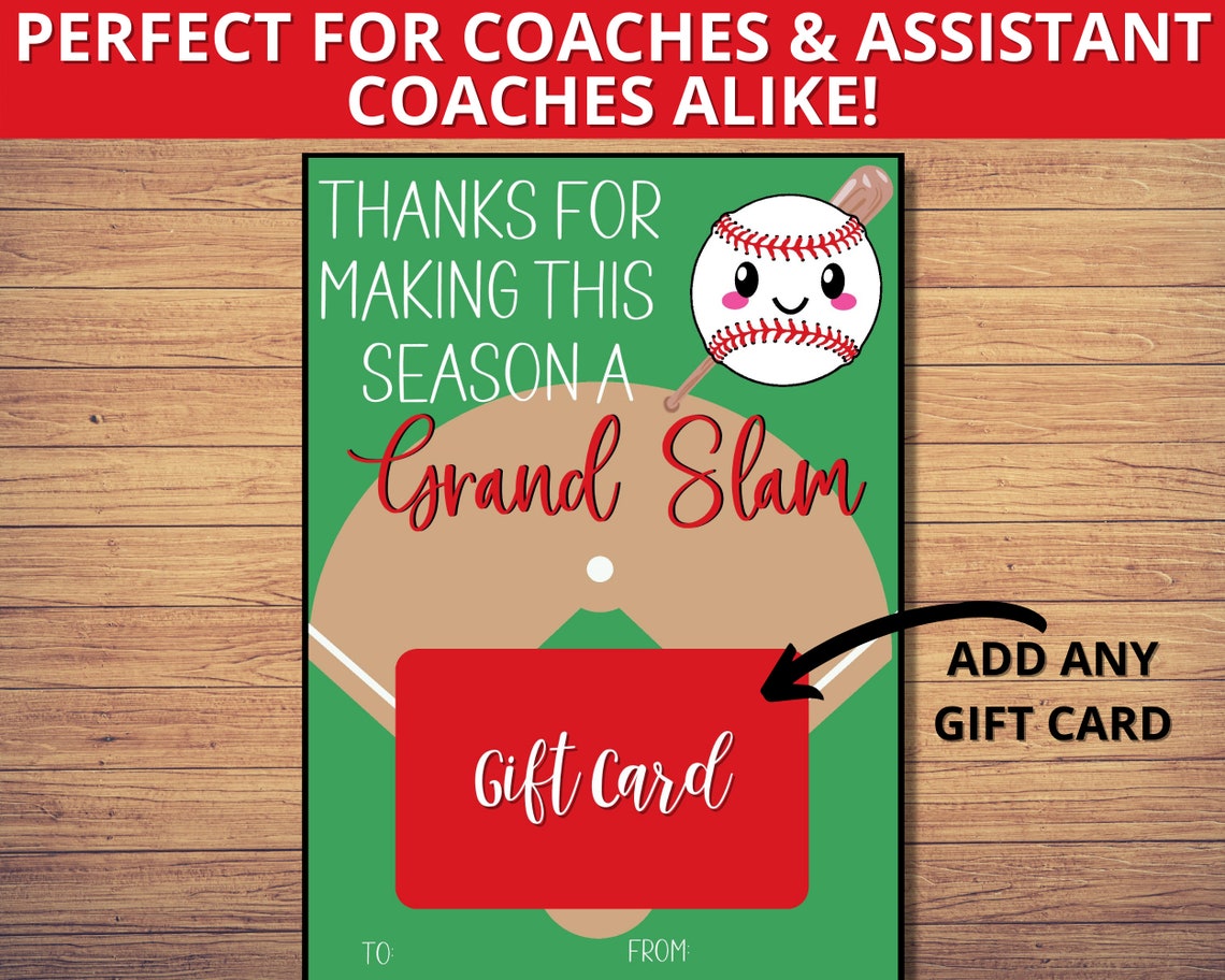 Baseball Coach Gift Card Holder Thank You Coach Gift Etsy