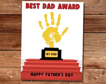 Vatertag Hand Print Art Andenken, druckbare Vatertagskarte, DIY Geschenk für Papa, Kind gemacht Vatertagsgeschenk