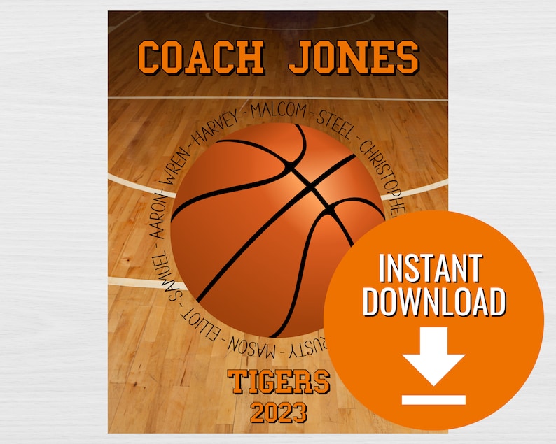 Custom Basketball Coach Gift Thank You Basketball Coach Etsy