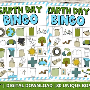 Earth Day Bingo, Earth Day Printable Activity for Kids