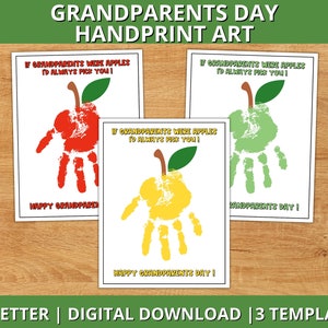 Grandparents Day Handprint Art, Grandparents Day Keepsake, Toddler Preschool Craft, Daycare Handprint Art for Grandparents Day