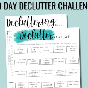 Declutter Challenge Afdrukbare Declutter Tracker Huisschoonmaak Lenteschoonmaak