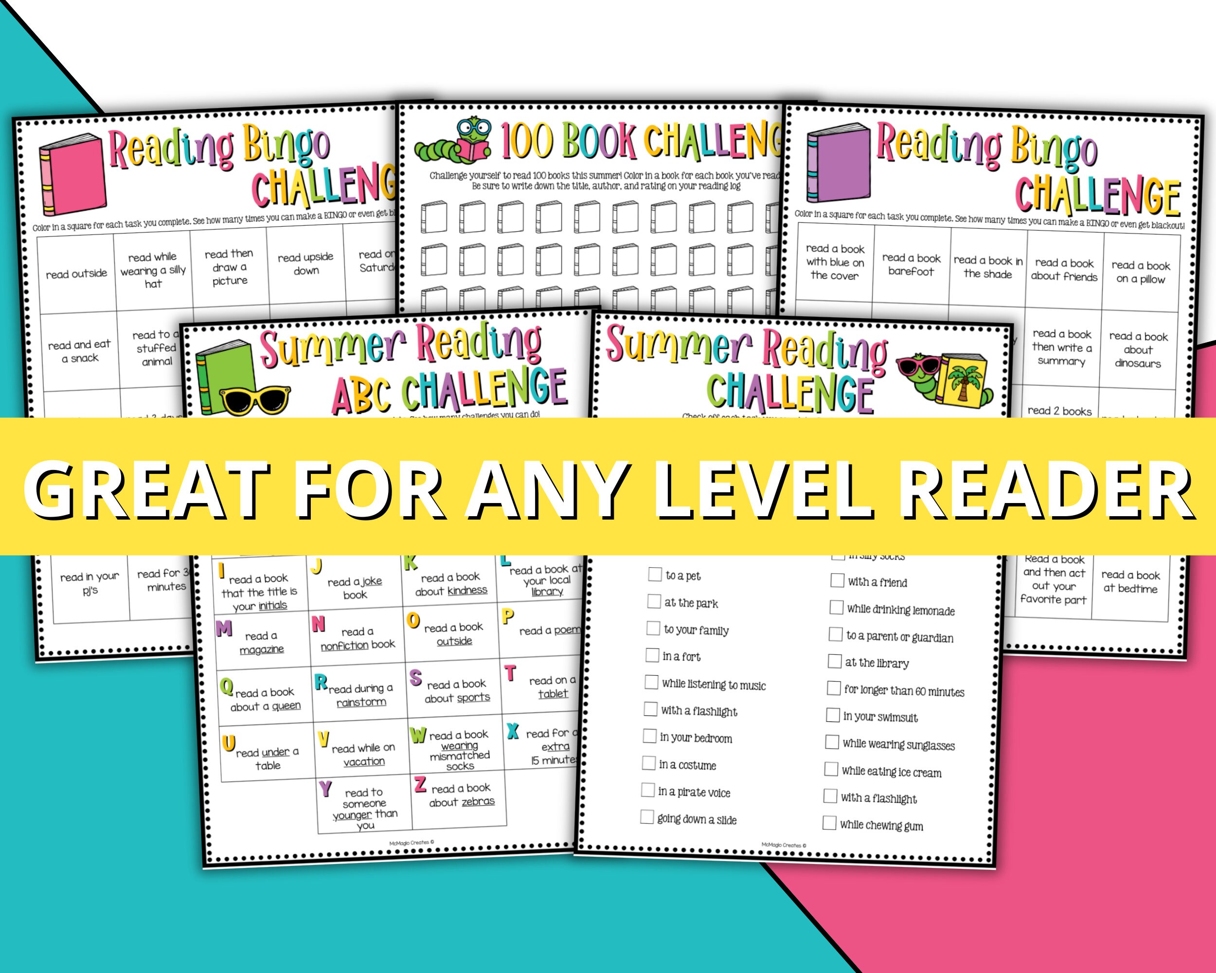 Summer Reading Challenge for Kids, Reading Printable Activities ...