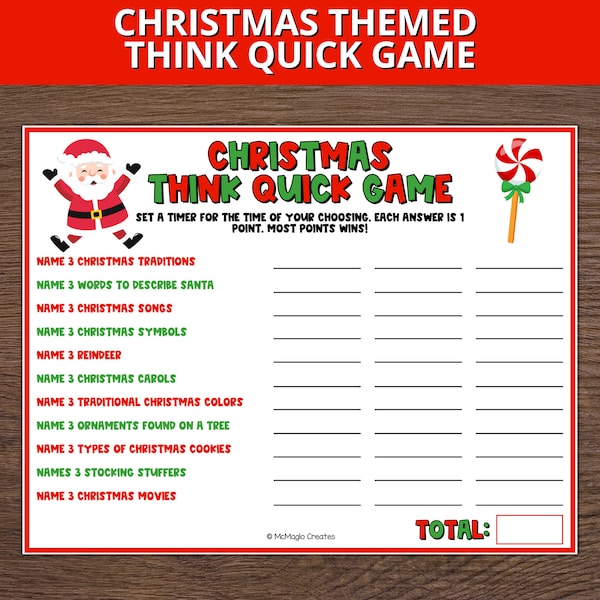 Christmas Games Printable Etsy Christmas Games Printable Etsy