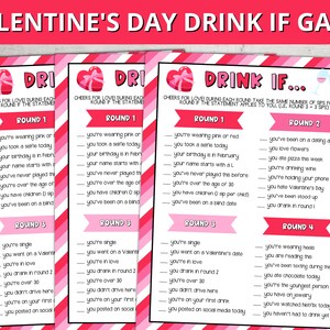 Valentine&#39;s Day Drink If Game, Adult Galentine&#39;s Day Drinking Game Printable, Valentine&#39;s Day Games for Adults, Galentine&#39;s Day Party Games