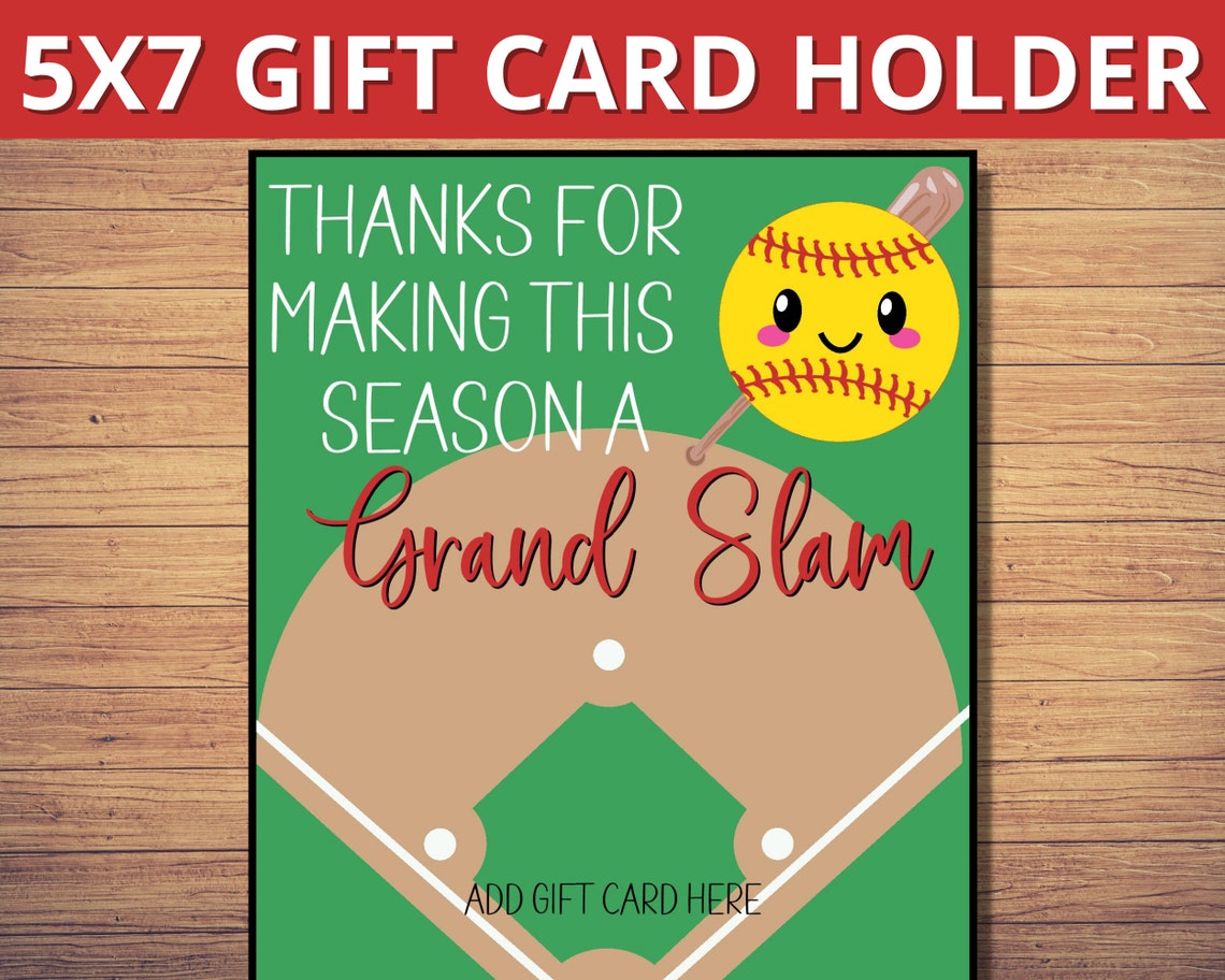 Softball Coach Gift Card Holder Coach Thank You Gift Etsy