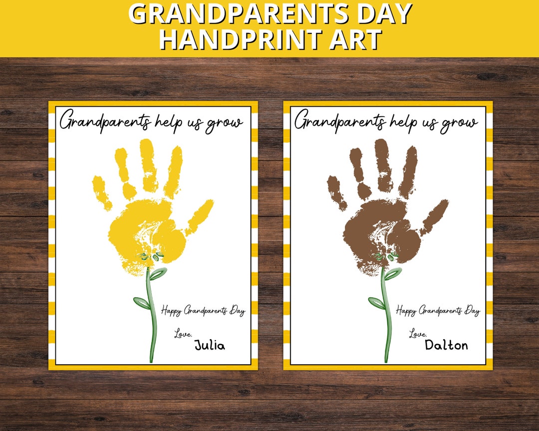 Grandparents Day Handprint Art, Grandparents Day Keepsake, Daycare ...