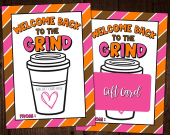Back School Coffee Teacher Gift Card Holder, Back to School Teacher Coffee Card Printable, Happy First Day Teacher Gift