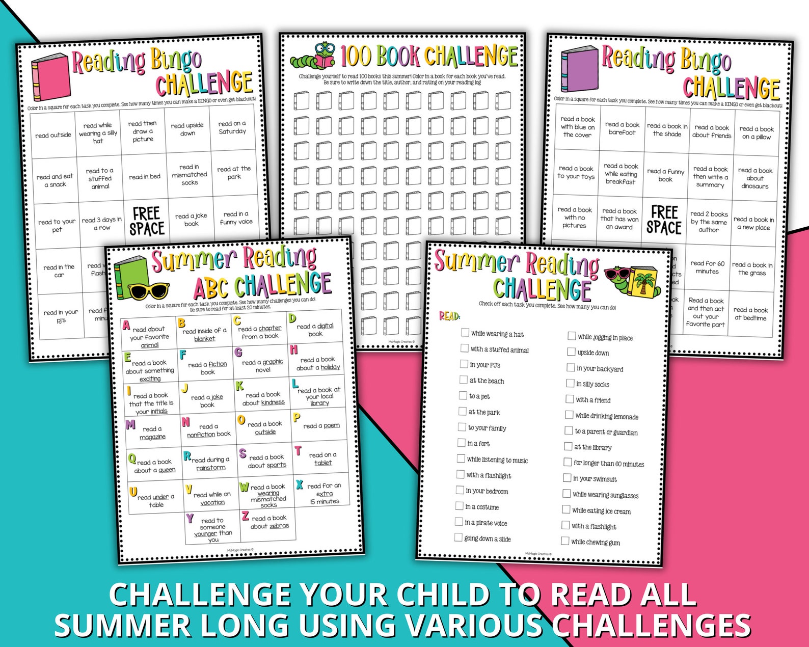 Summer Reading Challenge for Kids, Reading Printable Activities ...
