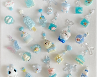 Cute Blue Charm, Bear Phone Charm, Popsicle Keychain, Drink Charm,Cat Charm,Cute Bag Chain, Gift for Friends, key accessories, Keychain