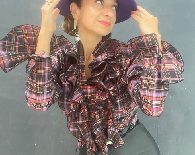 Featured listing image: Vintage 90's Harve Benard statement ruffle blouse