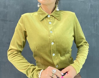 Vintage 90s' Velvet blouse business office velvet all day blouse