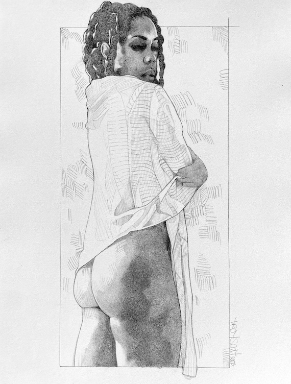 Woman Half- clothed (Drawing 13)