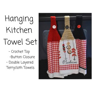 Hanging Loop Towel. Double Hanging Towels. Kitchen Hanging Towel