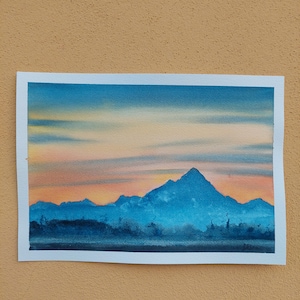 Sunset on the plains (original watercolour painting)