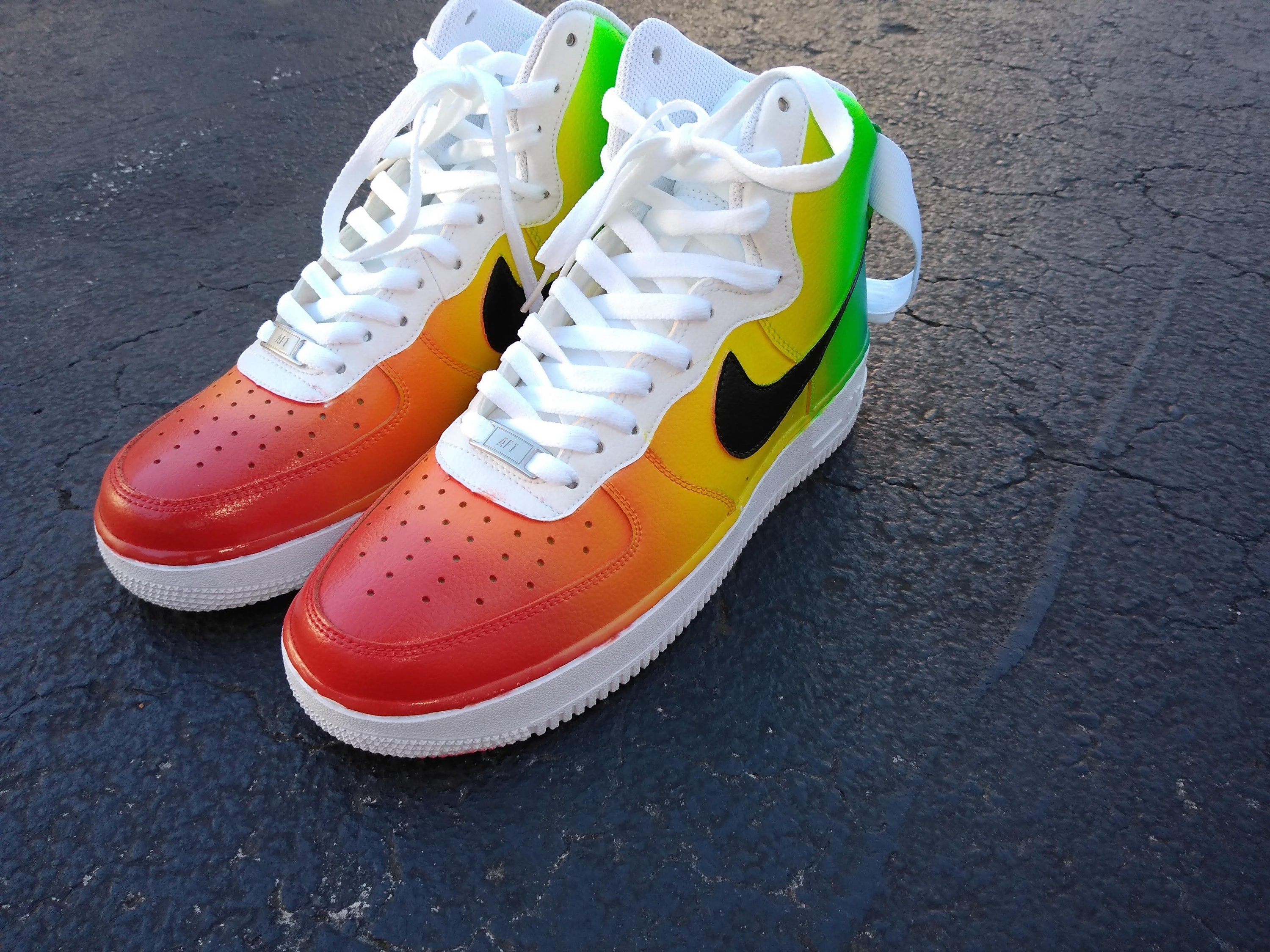 Custom Hand Painted Ombre Gradient Black Nike Air Force 1 – B