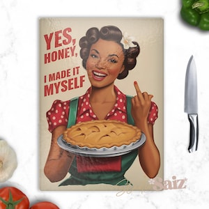 Funny Retro Cutting Board Design, Cutting Board Design, Humorous Kitchen Decor, DIY Gift for Bakers, Printable Sublimation PNG Download