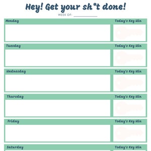 Printable To Do List | Digital Download | Get Your Sh*t Done