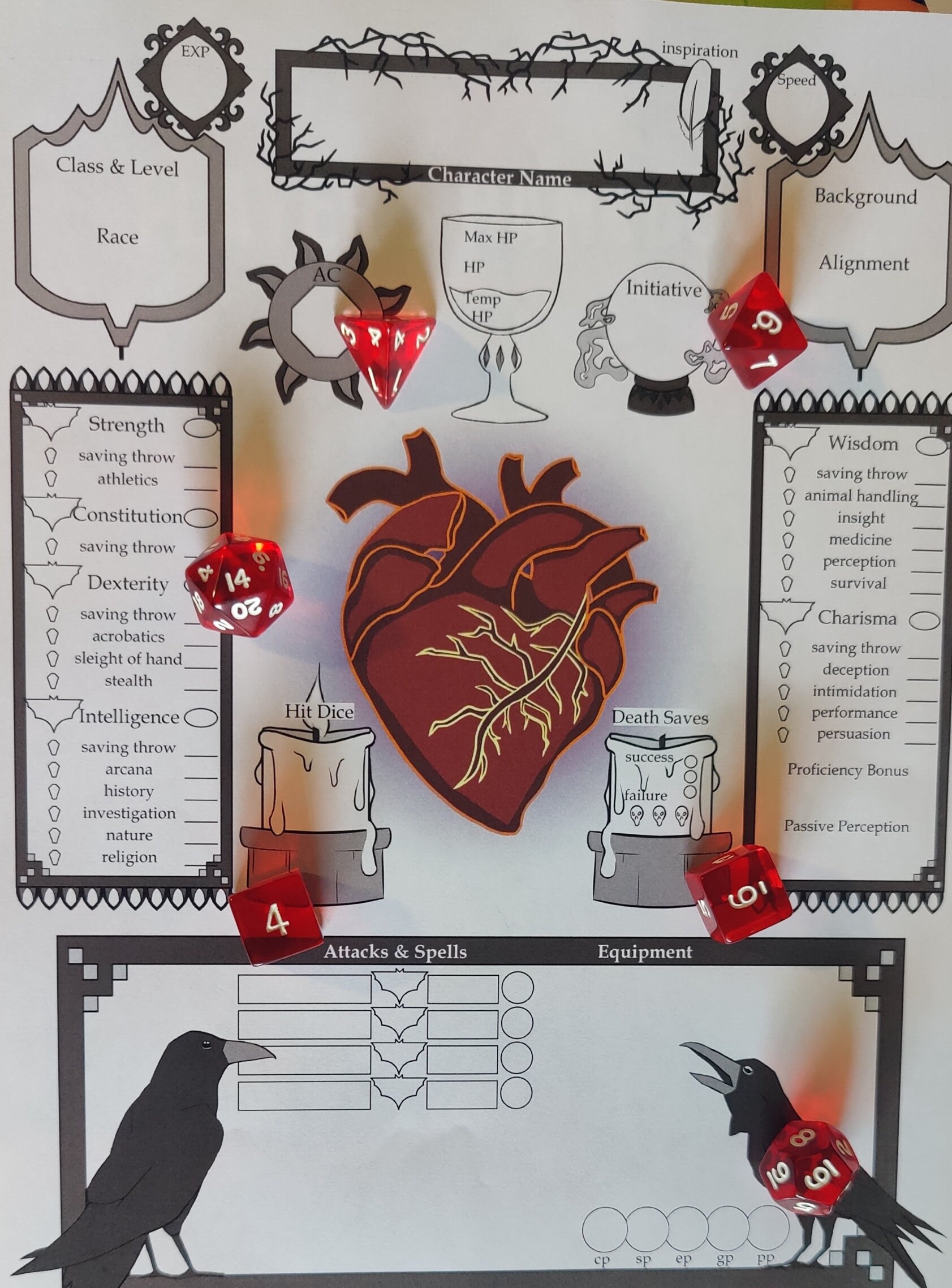 Vampire - The Masquerade - Character Sheet - 4 Page Character