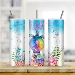 Just A Girl Who Loves Sea Turtles 20 oz Metal Sublimation Tumbler