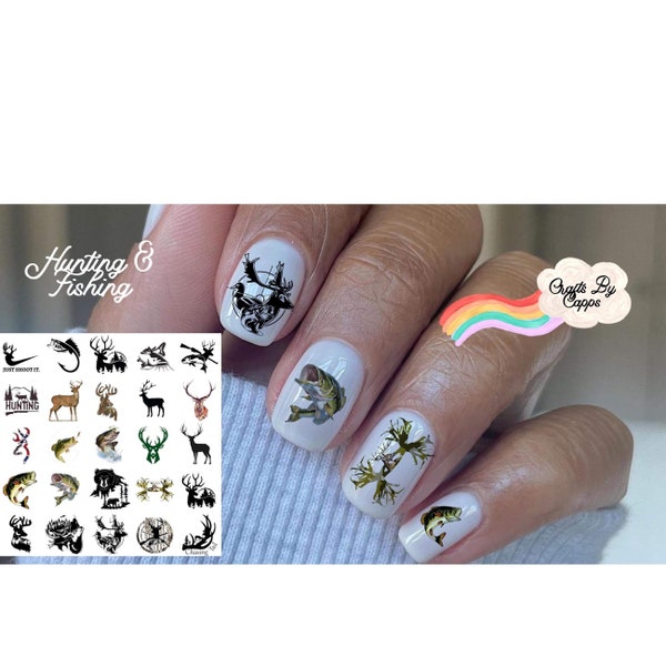 Fishing nail decals 25x2 50 total