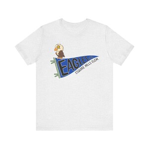 T-shirt graphique aigles, T-shirt en jersey unisexe, Vêtements pour l&#39;esprit d&#39;école, Vêtements décontractés, Cadeau de rentrée scolaire, Chemise de fan de sport