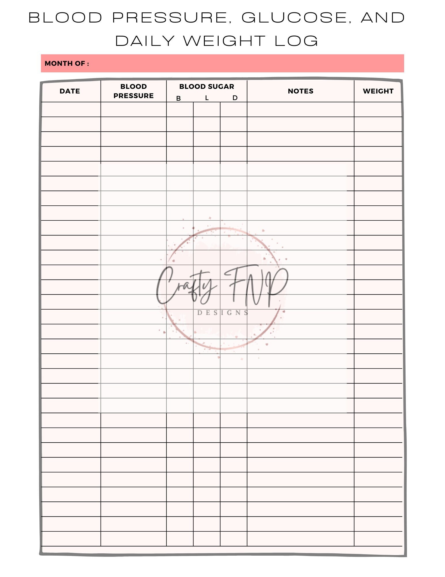 blood-pressure-glucose-and-daily-weight-log-etsy