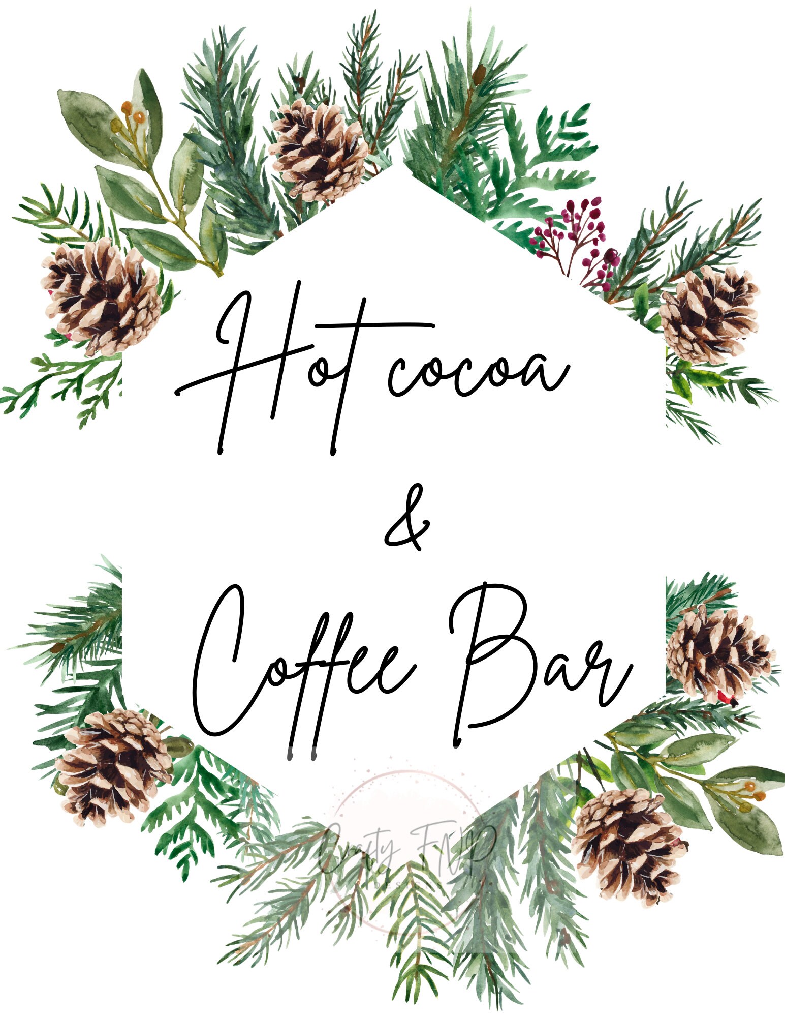 Hot Cocoa Bar PRINTABLE, Coffee Bar PNG, Instant Download - Etsy