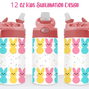 Peeps Kids Sublimation Tumbler Wrap, Straight 12oz Tumbler Wrap, PNG File
