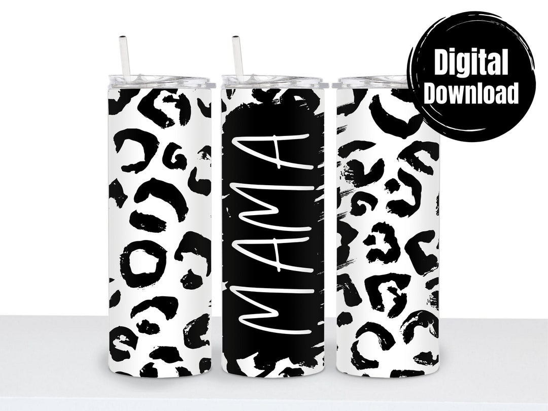 MAMA Leopard Sublimation Tumbler Wrap, Straight 20oz Tumbler Design ...