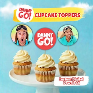 Décorations pour cupcakes Danny GO, imprimés pour fête d'anniversaire